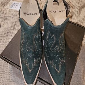 Ariat Teal Suede Western Boots